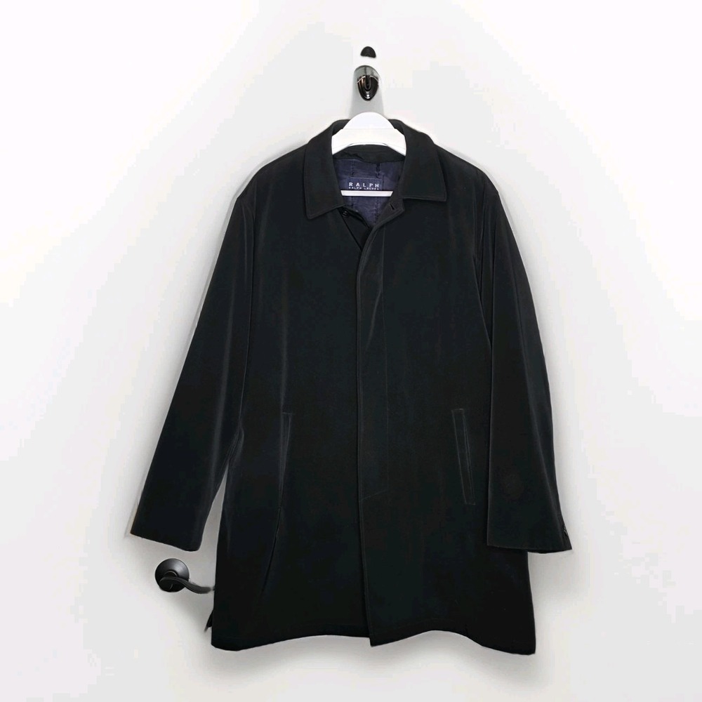 Lauren Ralph Lauren Overcoat Men XL Black Removable Liner Water Resistant‎